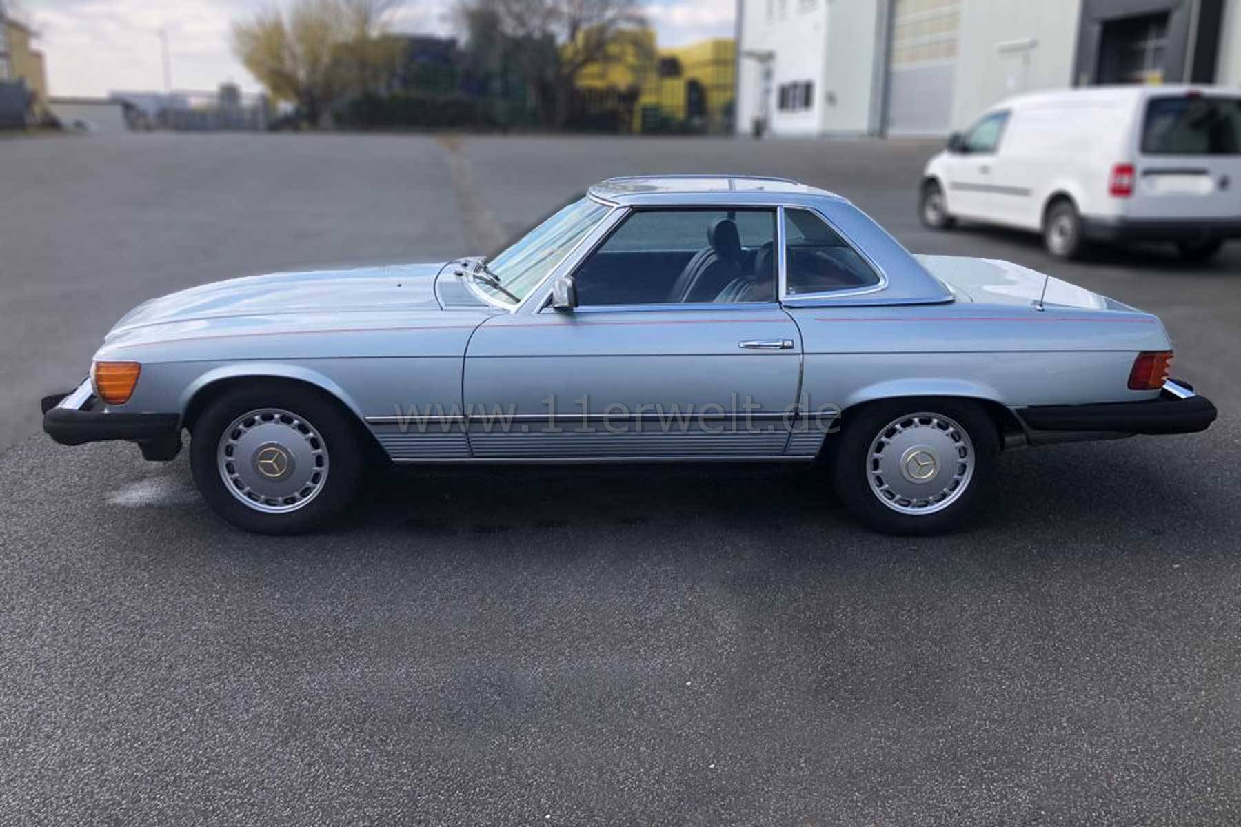 Mercedes 380SL silber, Leder Burgund zum Restaurieren