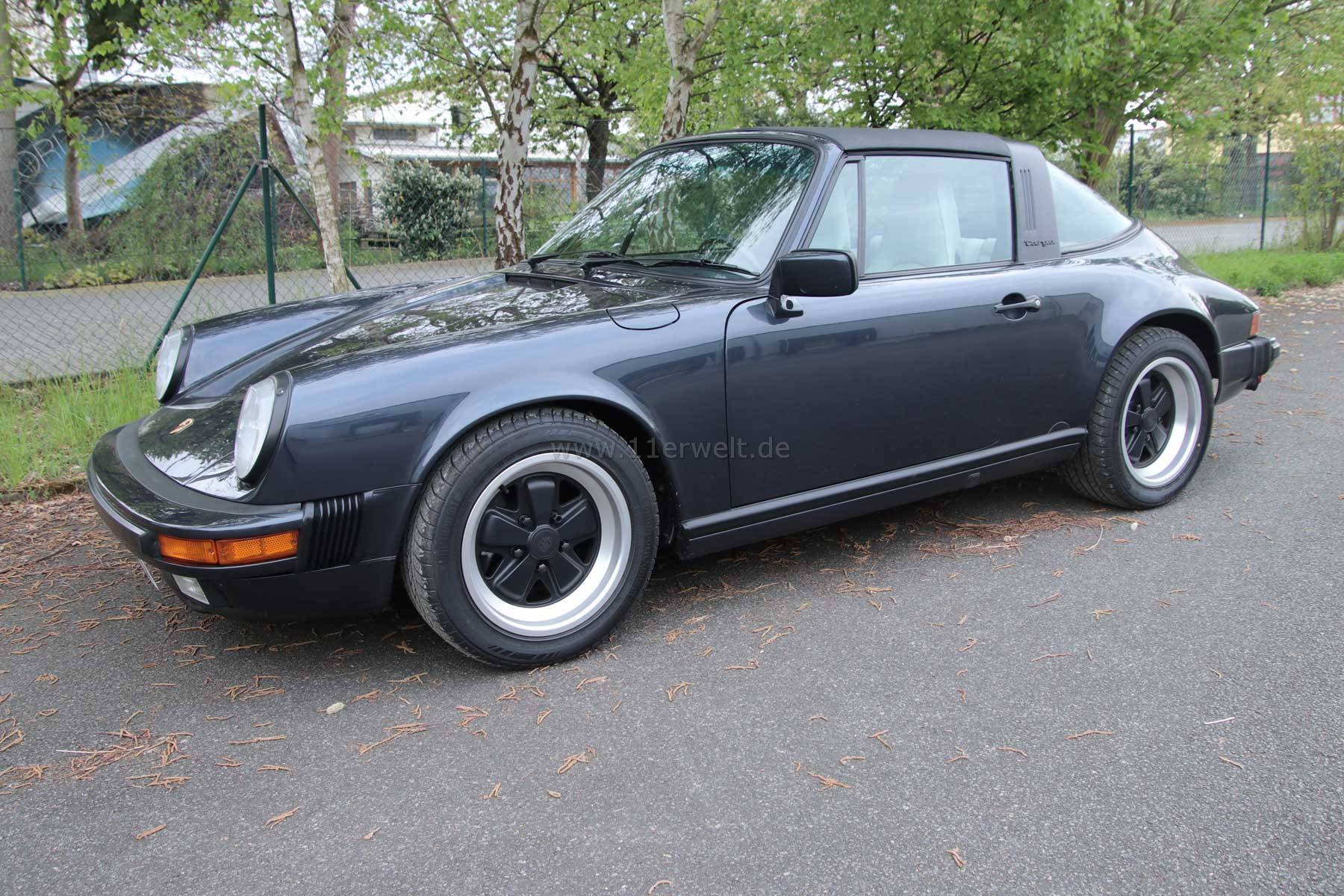 Felgen 5 Speiche 7 x 17", ähnlich Fuchs Felgen für Porsche 911, mattschwarz/glanzgedreht