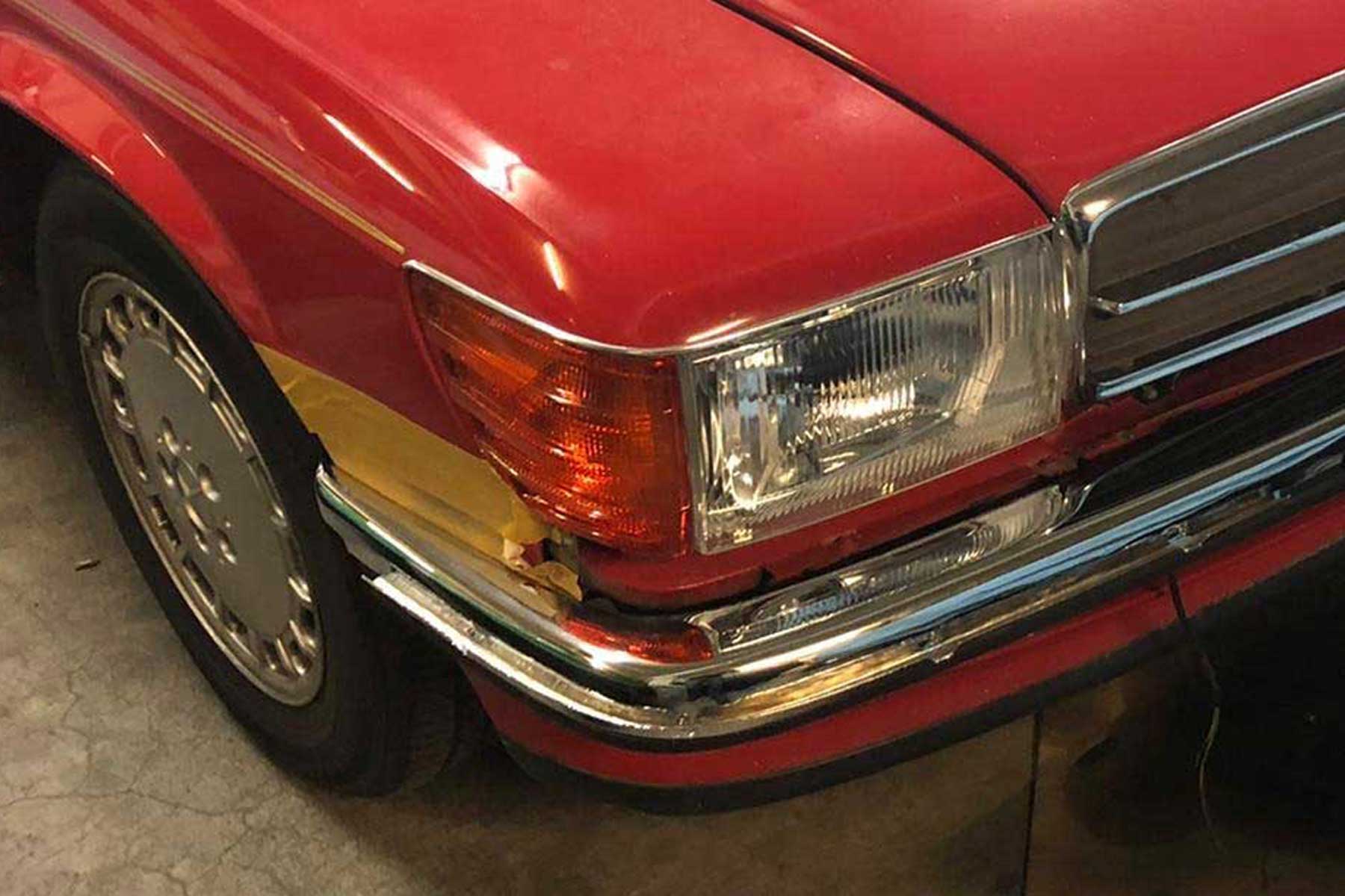 Stoßstangen Set aus Edelstahl für Mercedes R107 SL Vorne und Hinten