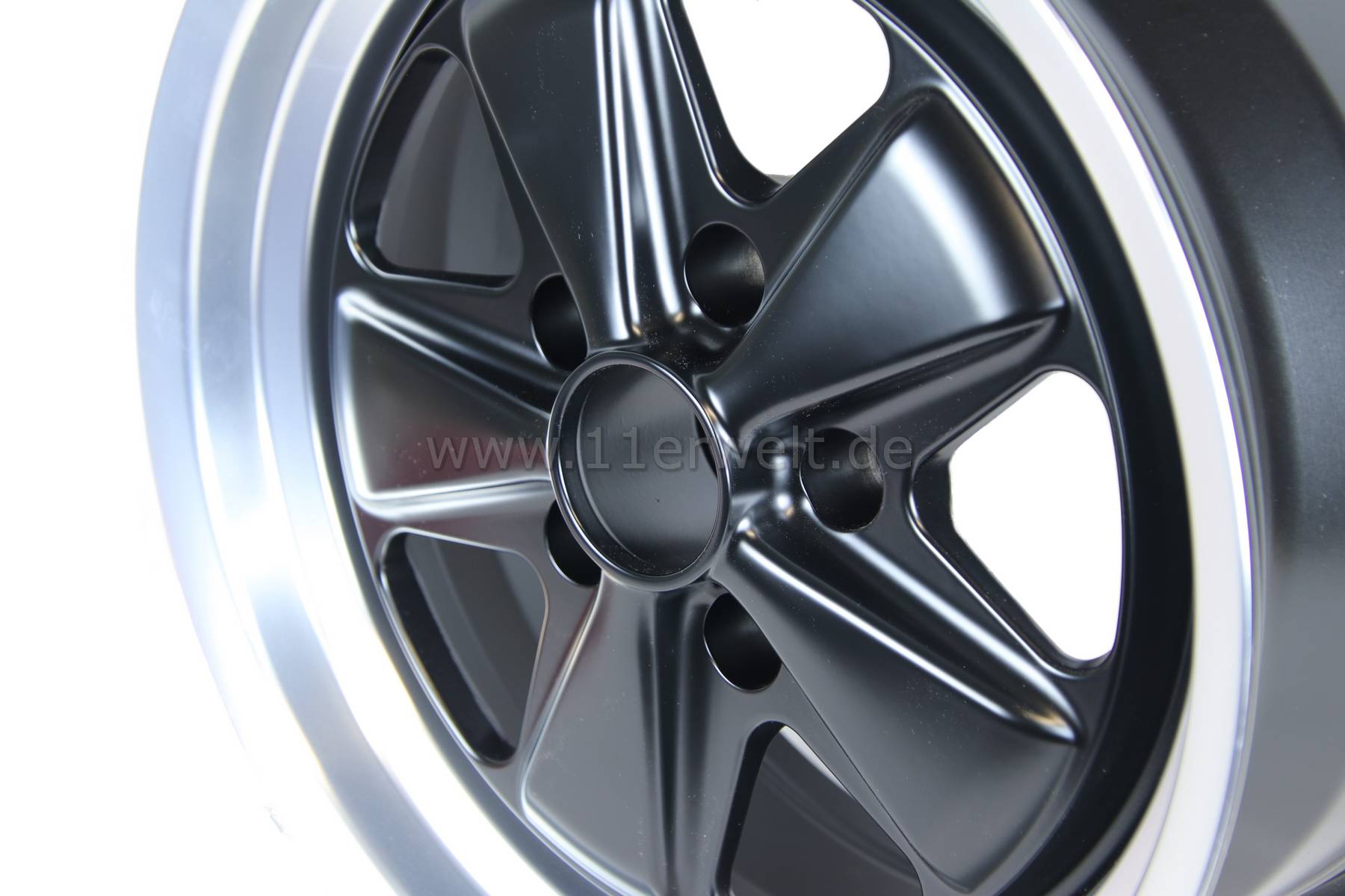 Felgen 5 Speiche  8 x 17", ähnlich Fuchs Felgen für Porsche 911, mattschwarz/Glanzgedreht