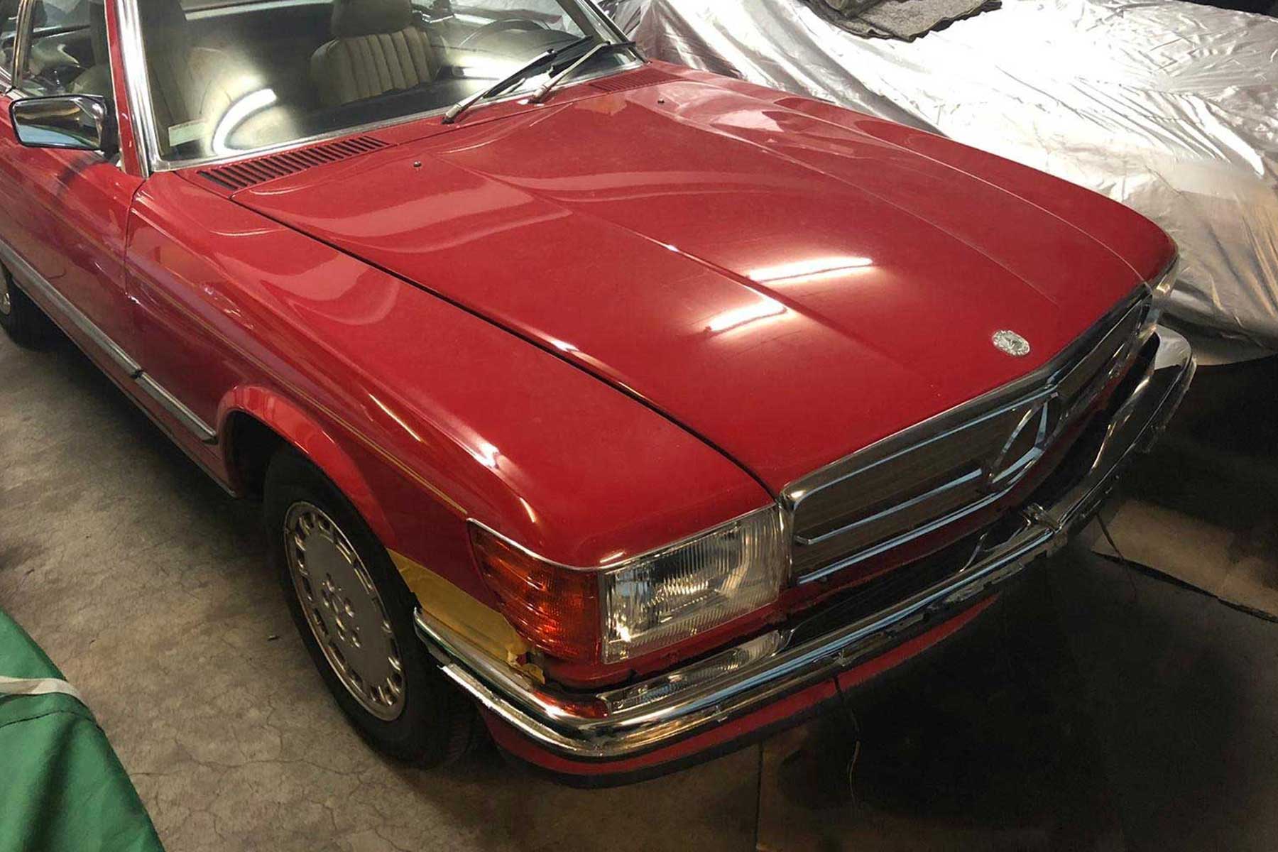Stoßstangen Set aus Edelstahl für Mercedes R107 SL Vorne und Hinten
