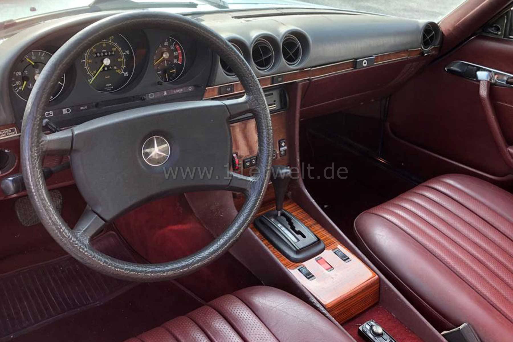 Mercedes 380SL silber, Leder Burgund zum Restaurieren