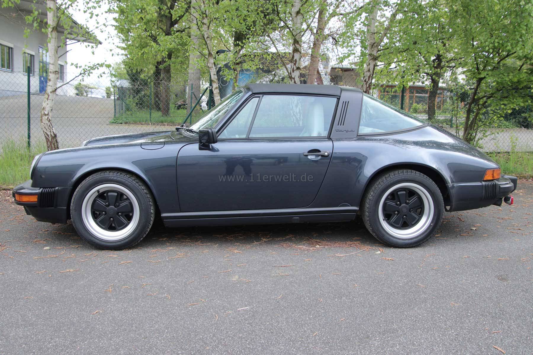 Felgen 5 Speiche 7 x 17", ähnlich Fuchs Felgen für Porsche 911, mattschwarz/glanzgedreht