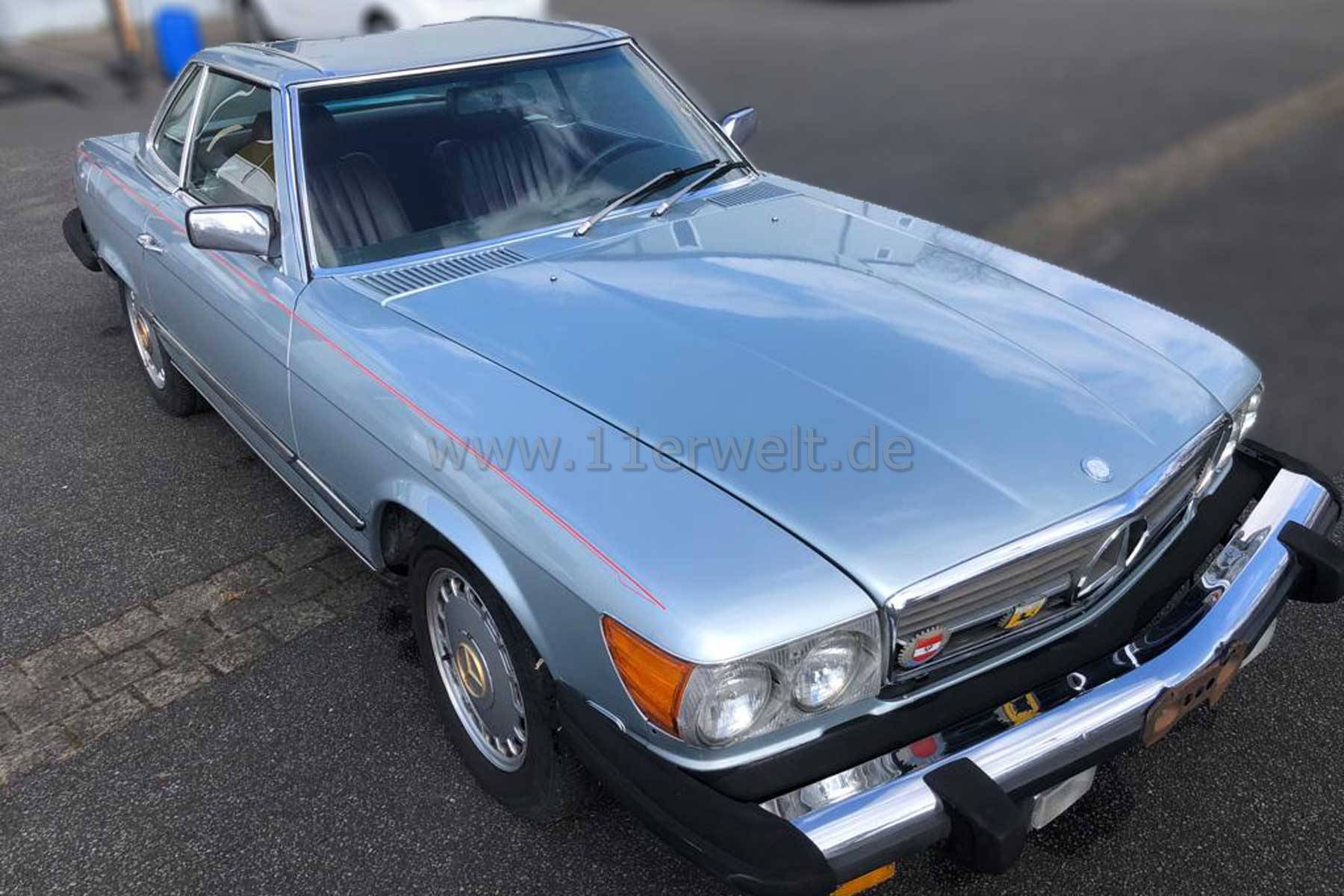 Mercedes 380SL silber, Leder Burgund zum Restaurieren