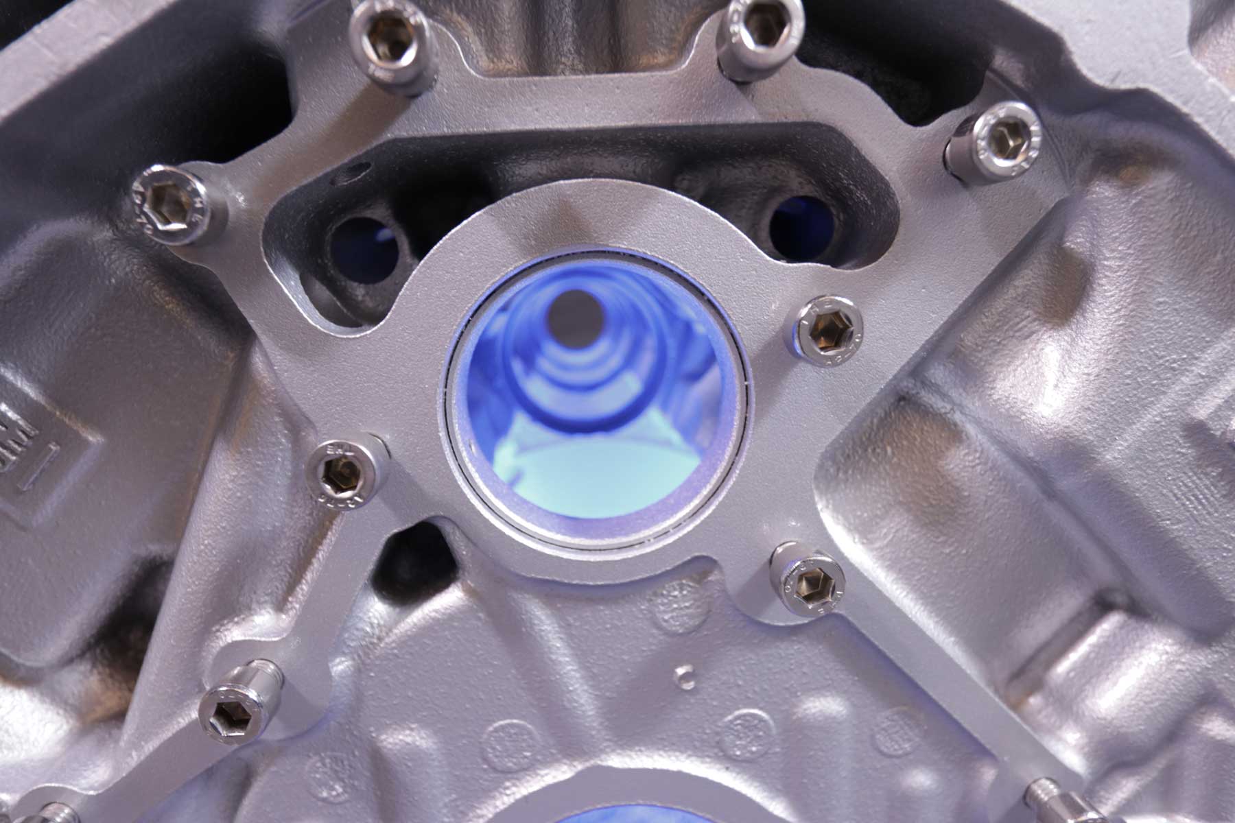 VERKAUFT!! exklusiver Motortisch Corvette V8, 6.0 Liter mit 2 Glasplatten und Beleuchtung
