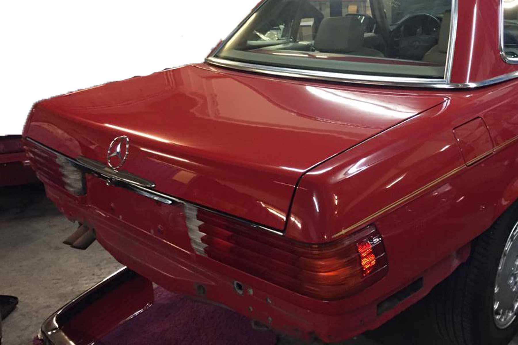 Stoßstangen Set aus Edelstahl für Mercedes R107 SL Vorne und Hinten