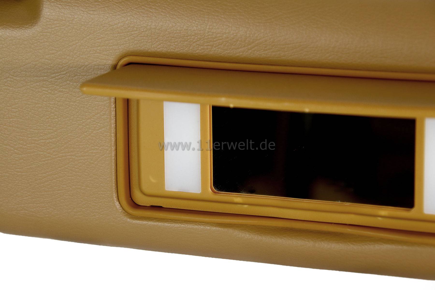 Sonnenblenden Mercedes R107 mit beleuchtetem Make Up Spiegel im Set palomino