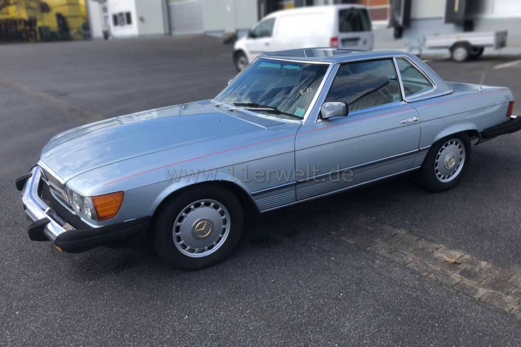 Mercedes 380SL silber, Leder Burgund zum Restaurieren