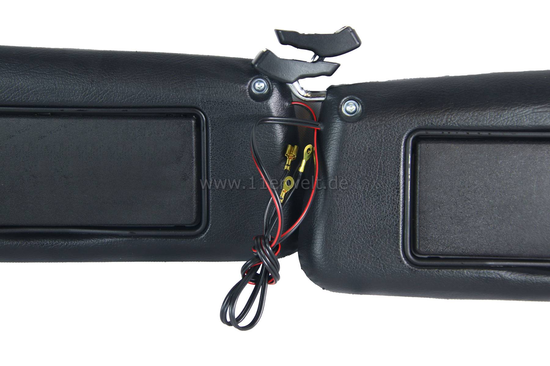 Sonnenblenden Mercedes R107 mit beleuchtetem Make Up Spiegel im Set schwarz